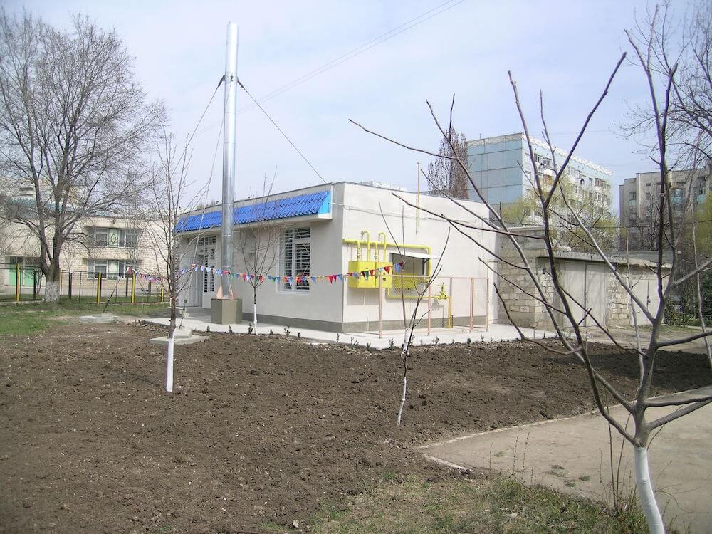  Exterior building housing the heating and hot water system at the Municipal Orphanage. 